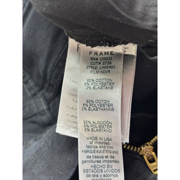 FRAME DENIM BLACK JEANS WOMEN ULTRA HIGH RISE SKINNY Cotton Blend Sz 32 - Picture 13 of 13